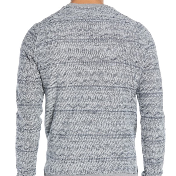 1901 Zigzag Patterned Sweatshirt Pullover Grey NEW - Picture 2 of 10